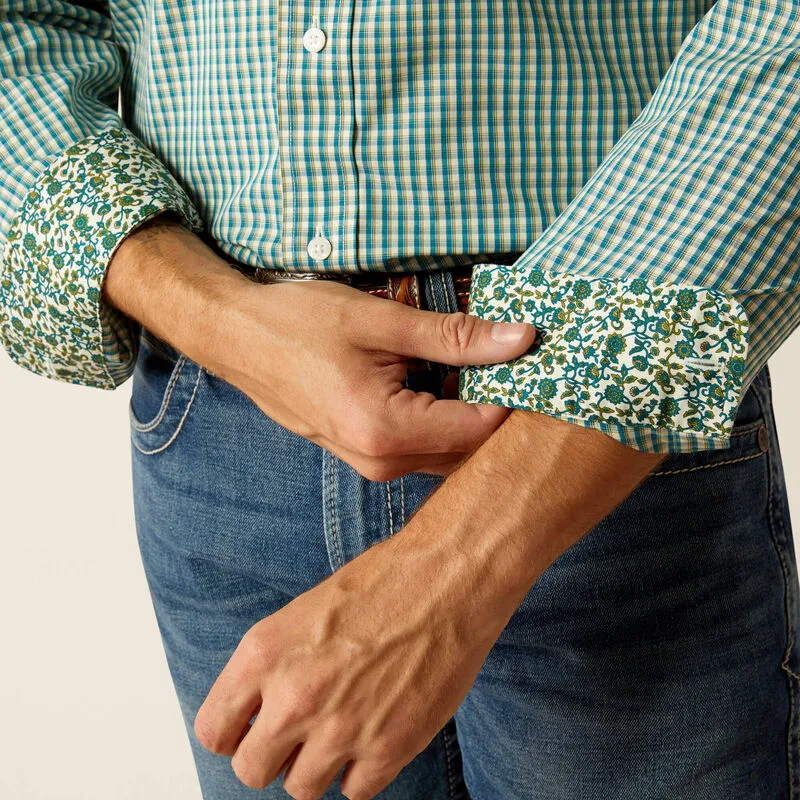 Ariat MNS  Wrinkle Free Gus Classic Fit LS Teal 10052378