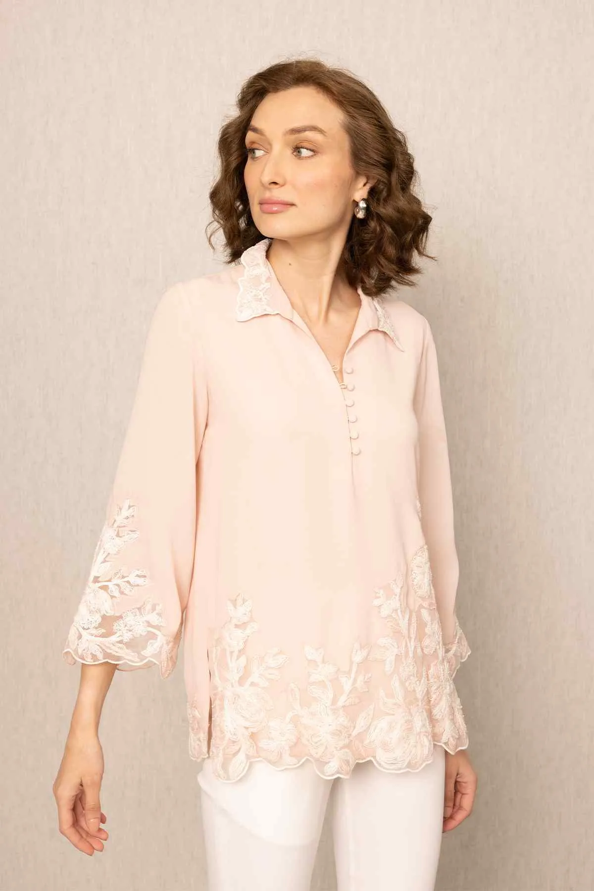 Arin pink embroidered top