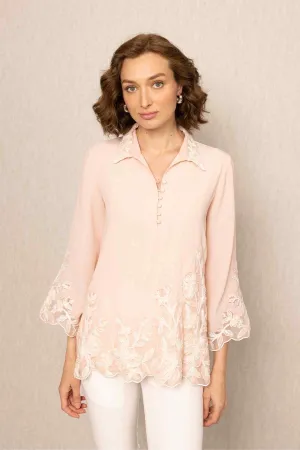 Arin pink embroidered top