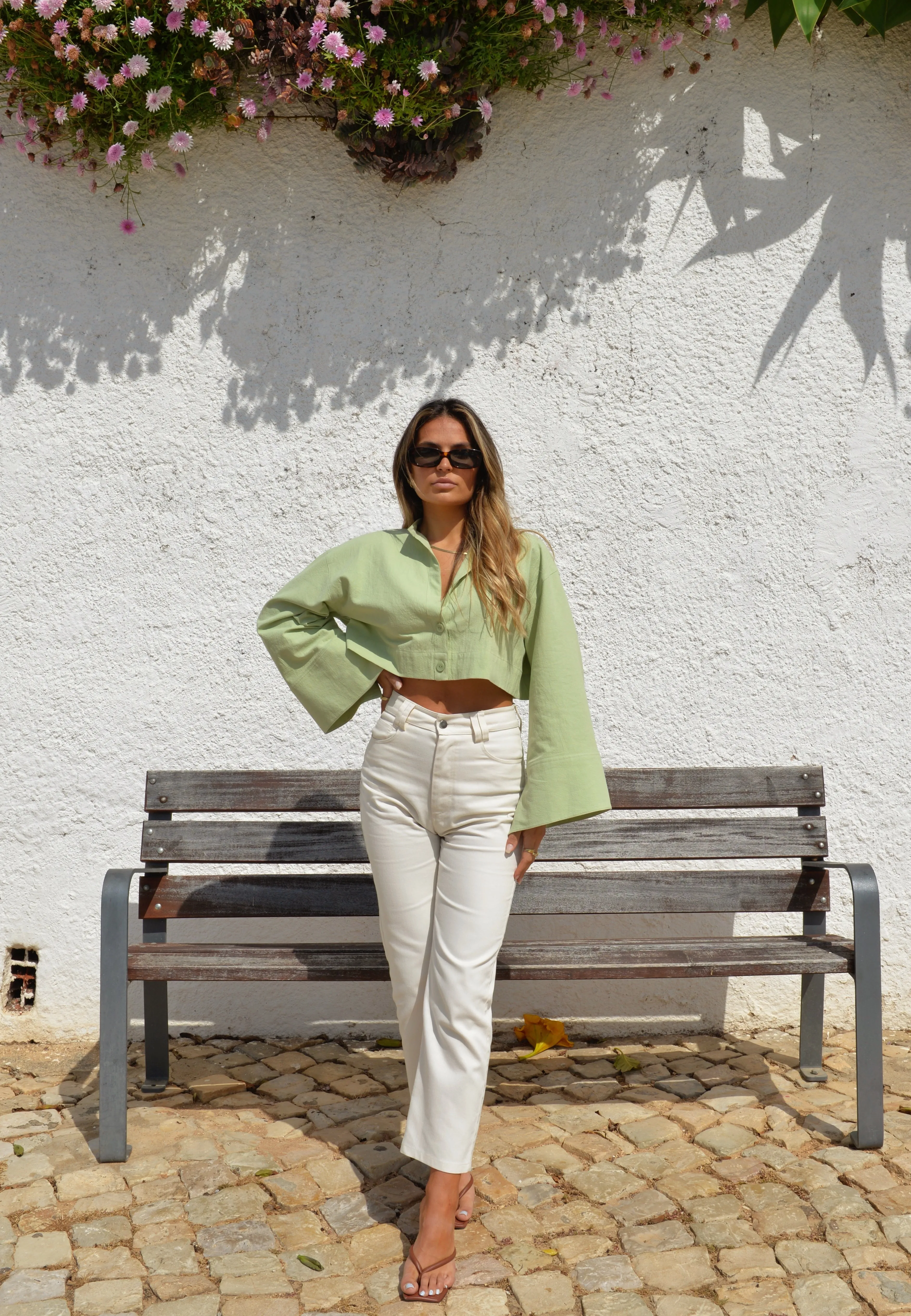 Aurora Cropped Shirt Green