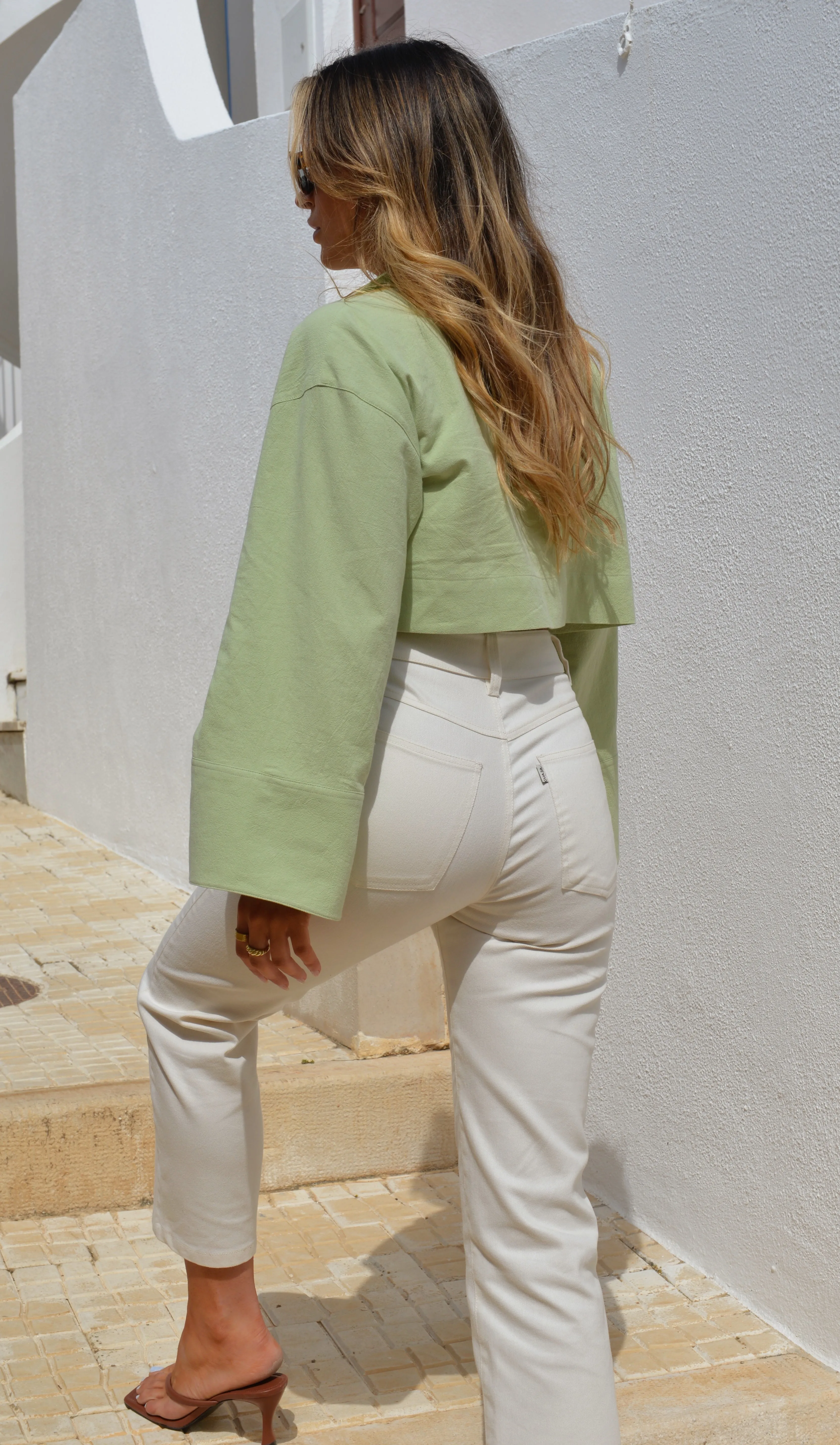 Aurora Cropped Shirt Green