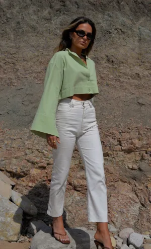 Aurora Cropped Shirt Green
