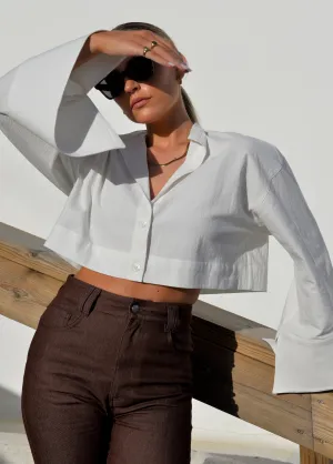 Aurora Cropped Shirt White