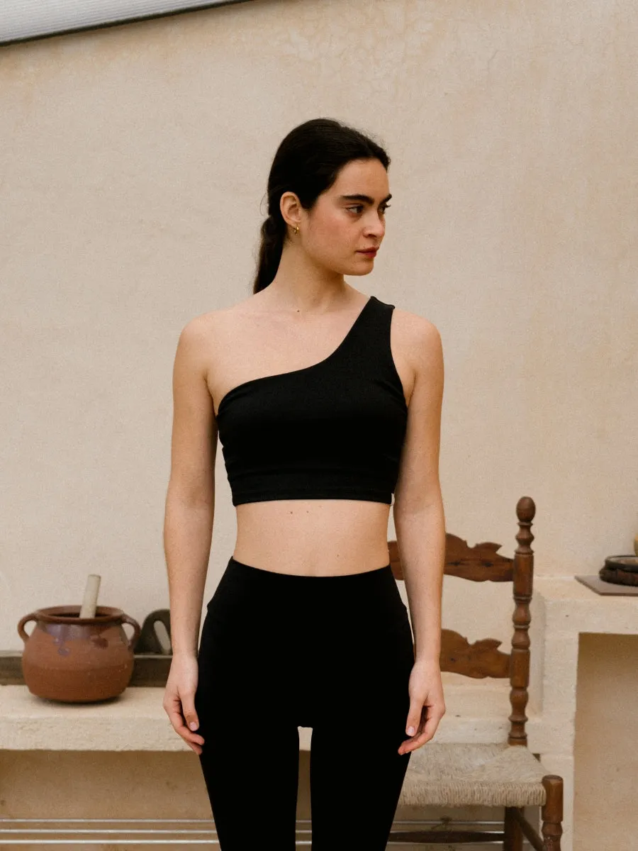 AVA ONE SHOULDER TOP - Black
