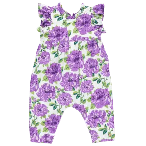 Baby Girl Jumpsuits and Rompers | Jennifer- Purple Peonies | Pink Chicken
