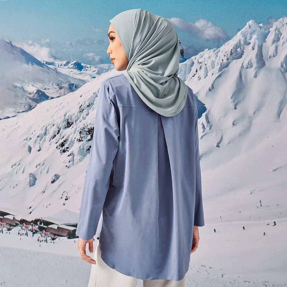 Back Pleated Top - Blue