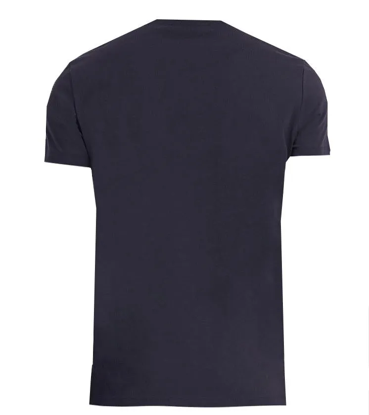 Balmain Logo Tee - Light Black/Navy& Pink
