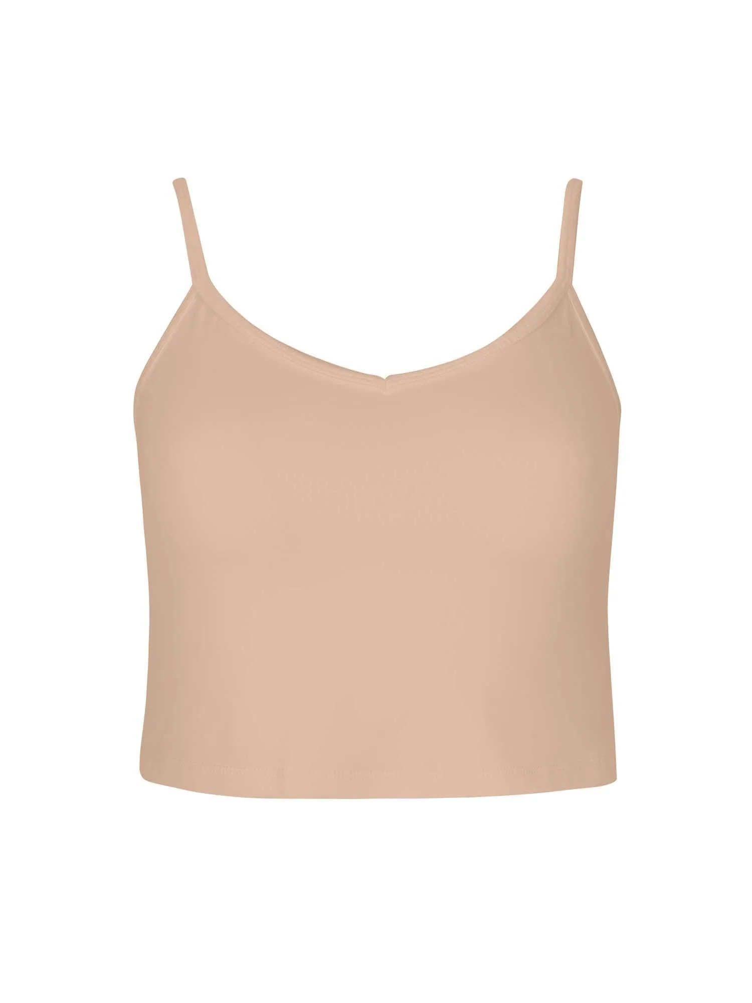 Bamboo Crop Layering Singlet - Caramel