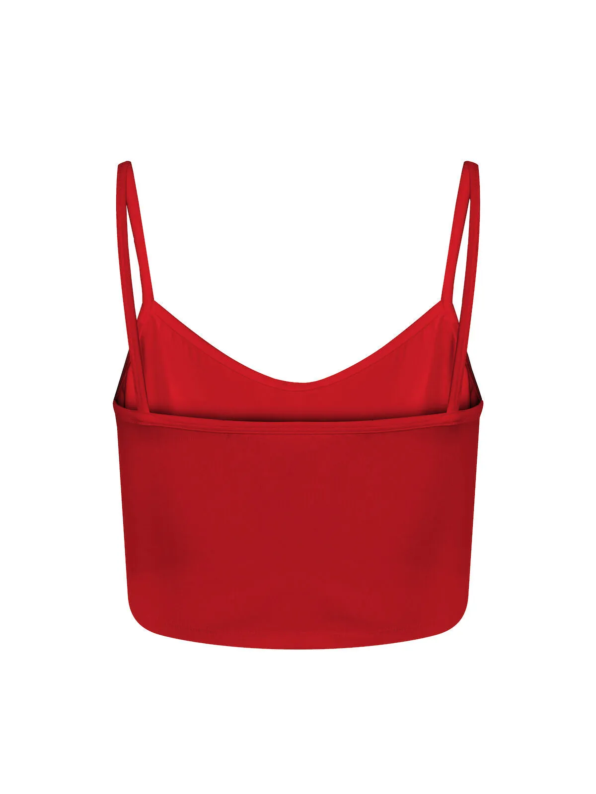 Bamboo Crop Layering Singlet - Chili Pepper