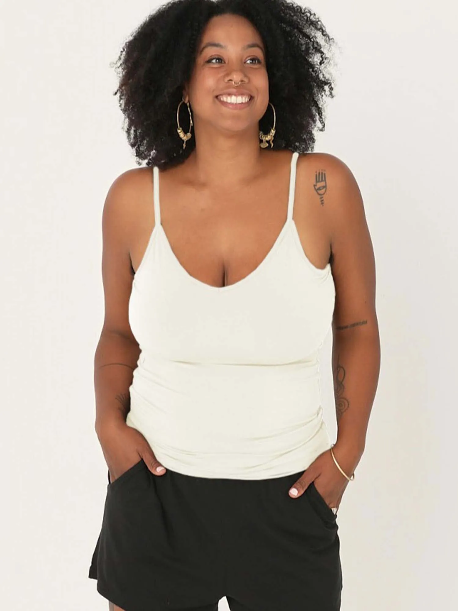 Bamboo Layering Singlet - Cream