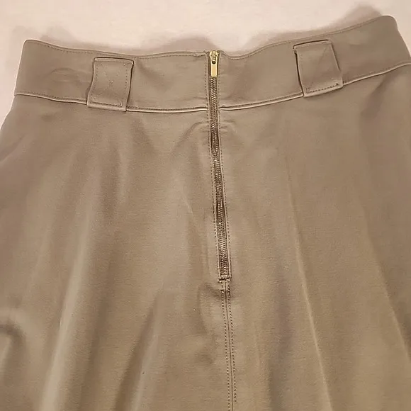 Banana Republic Heritage Midi Circle Skirt Olive Green Size 12 Pockets Belt Loop