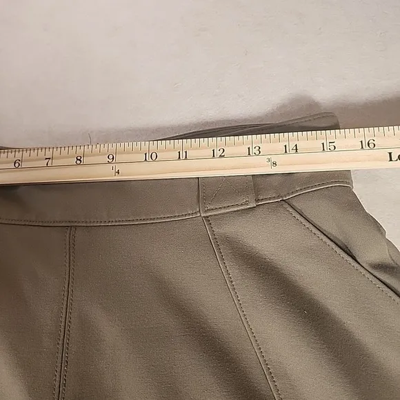 Banana Republic Heritage Midi Circle Skirt Olive Green Size 12 Pockets Belt Loop