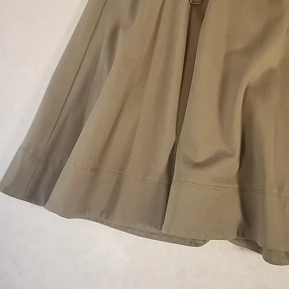 Banana Republic Heritage Midi Circle Skirt Olive Green Size 12 Pockets Belt Loop