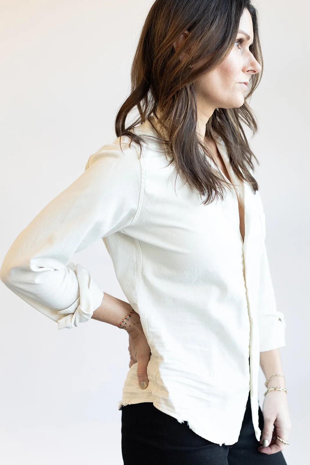 Barry Button Up Vintage White