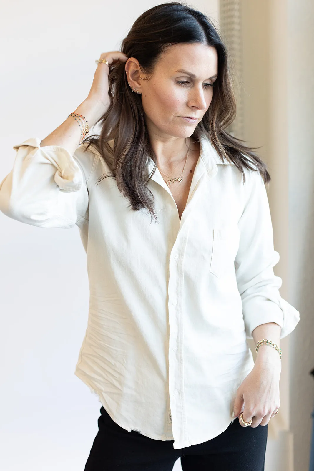 Barry Button Up Vintage White