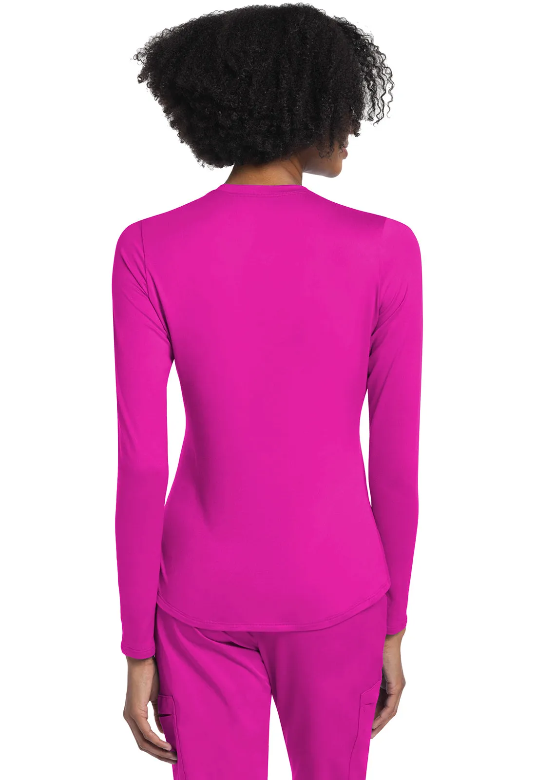Basics CK773 Long Sleeve Underscrub Knit Tee Electric Pink