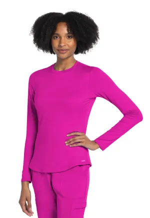 Basics CK773 Long Sleeve Underscrub Knit Tee Electric Pink