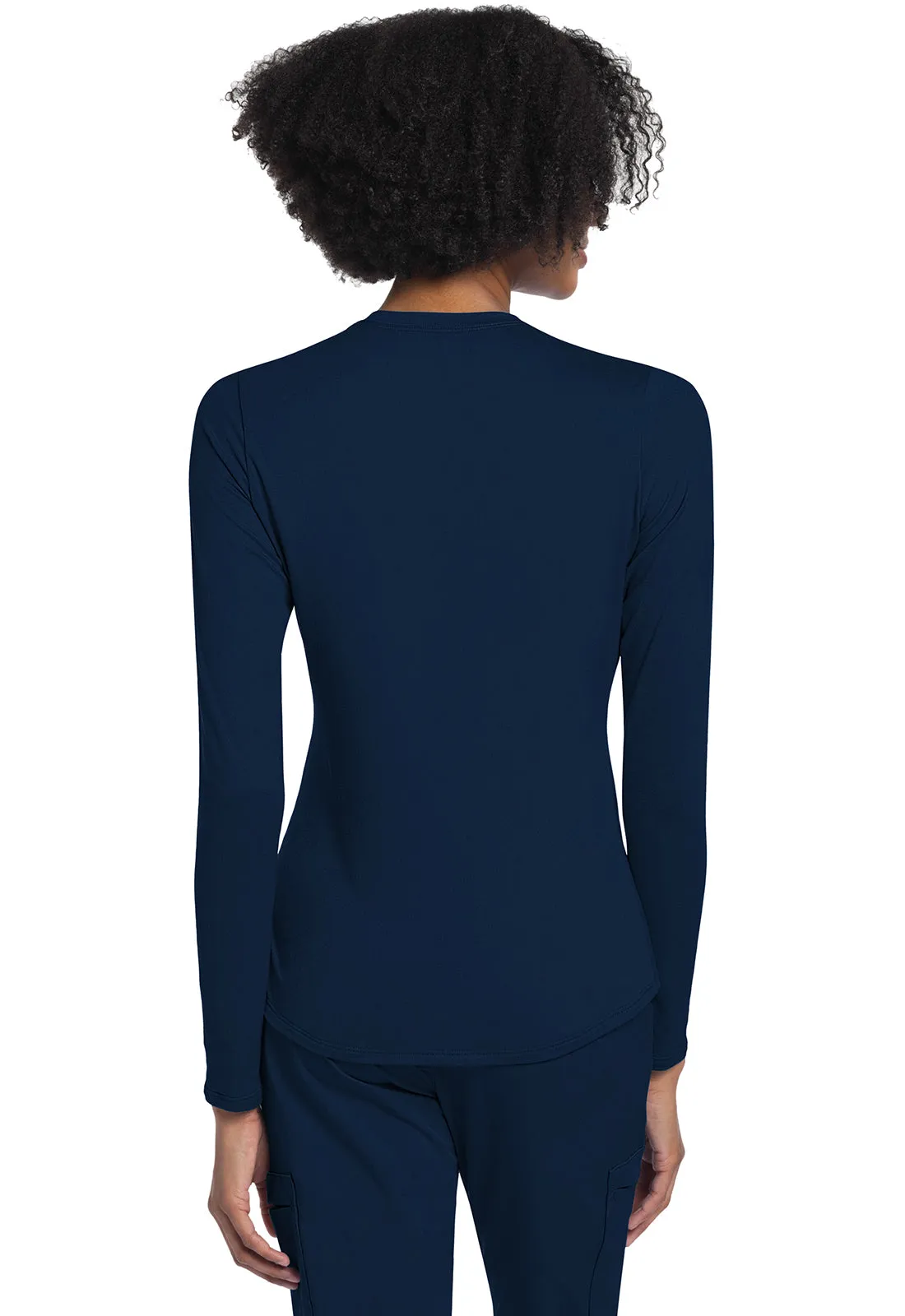 Basics CK773 Long Sleeve Underscrub Knit Tee Navy