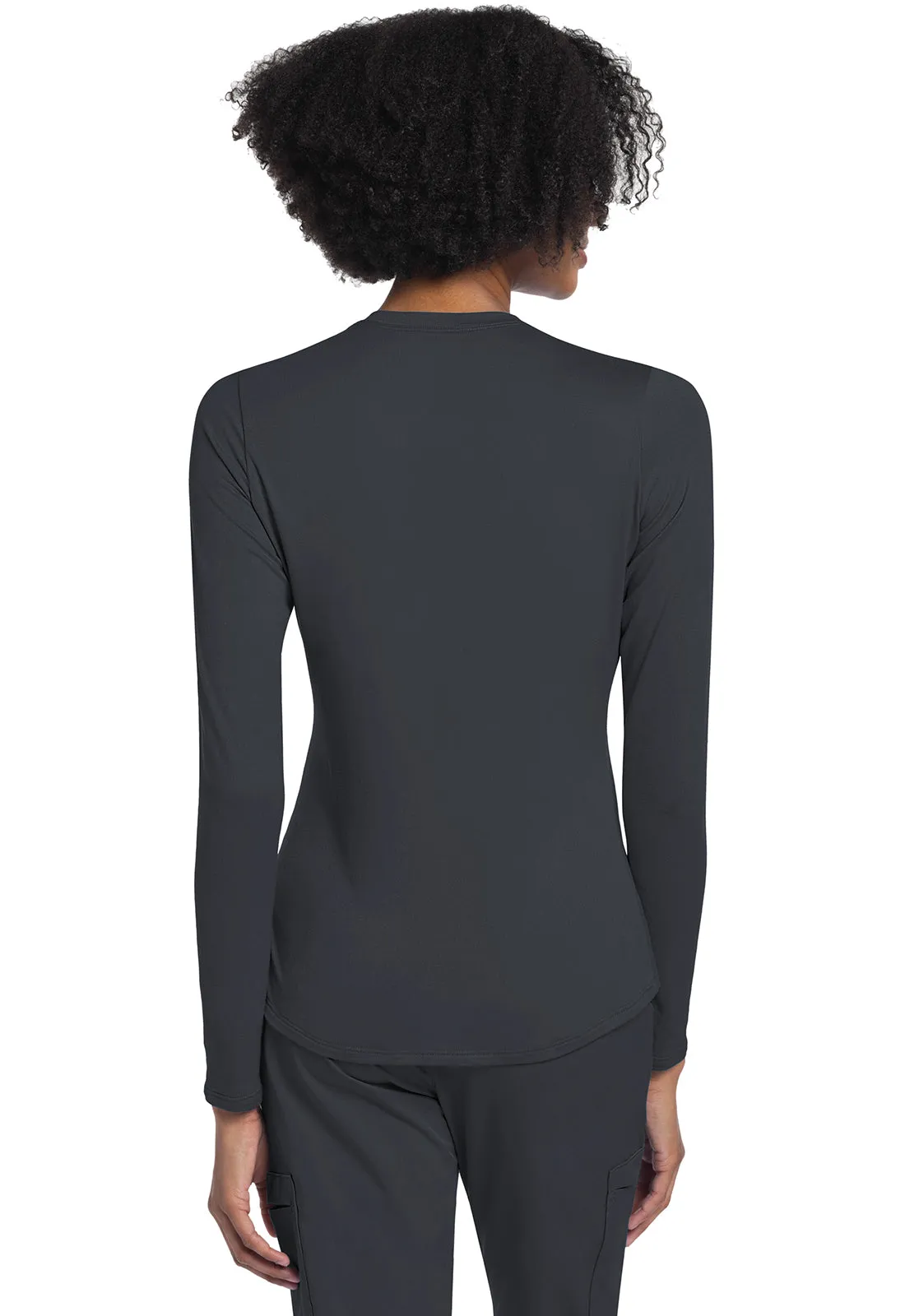 Basics CK773 Long Sleeve Underscrub Knit Tee Pewter