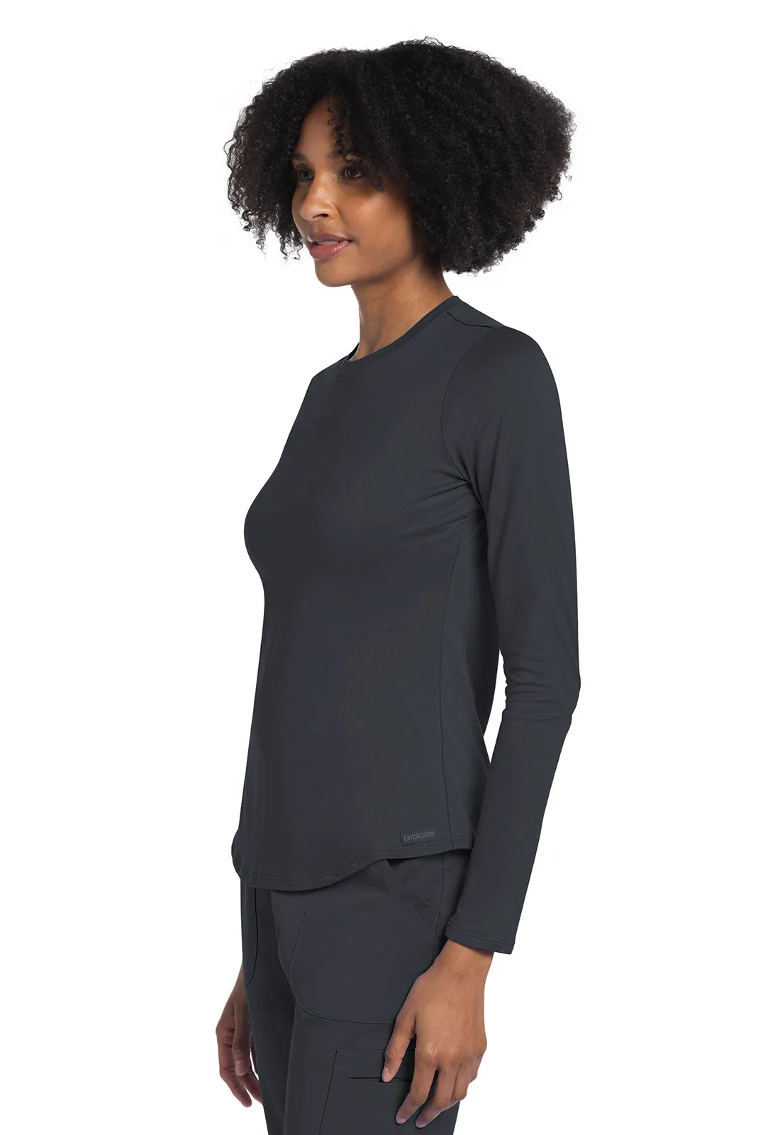 Basics CK773 Long Sleeve Underscrub Knit Tee Pewter