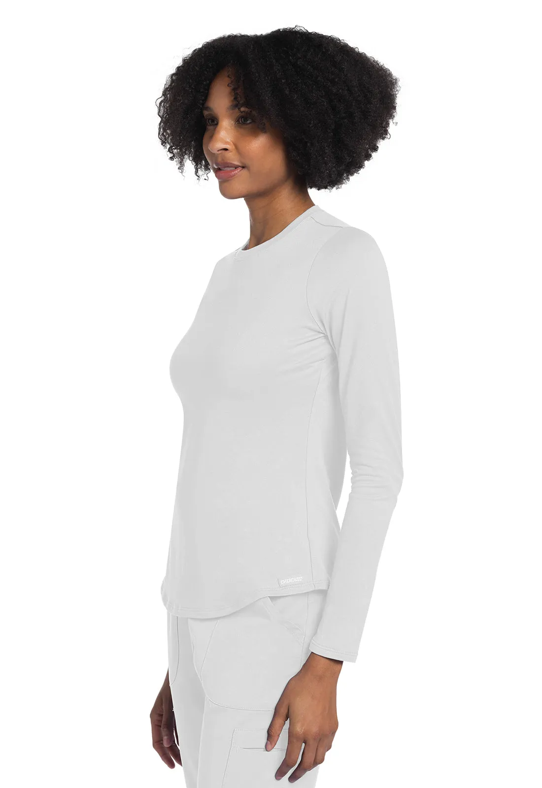 Basics CK773 Long Sleeve Underscrub Knit Tee White