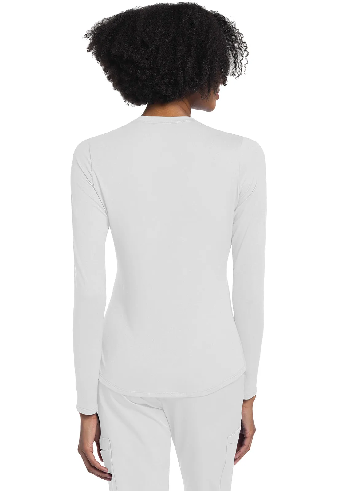 Basics CK773 Long Sleeve Underscrub Knit Tee White