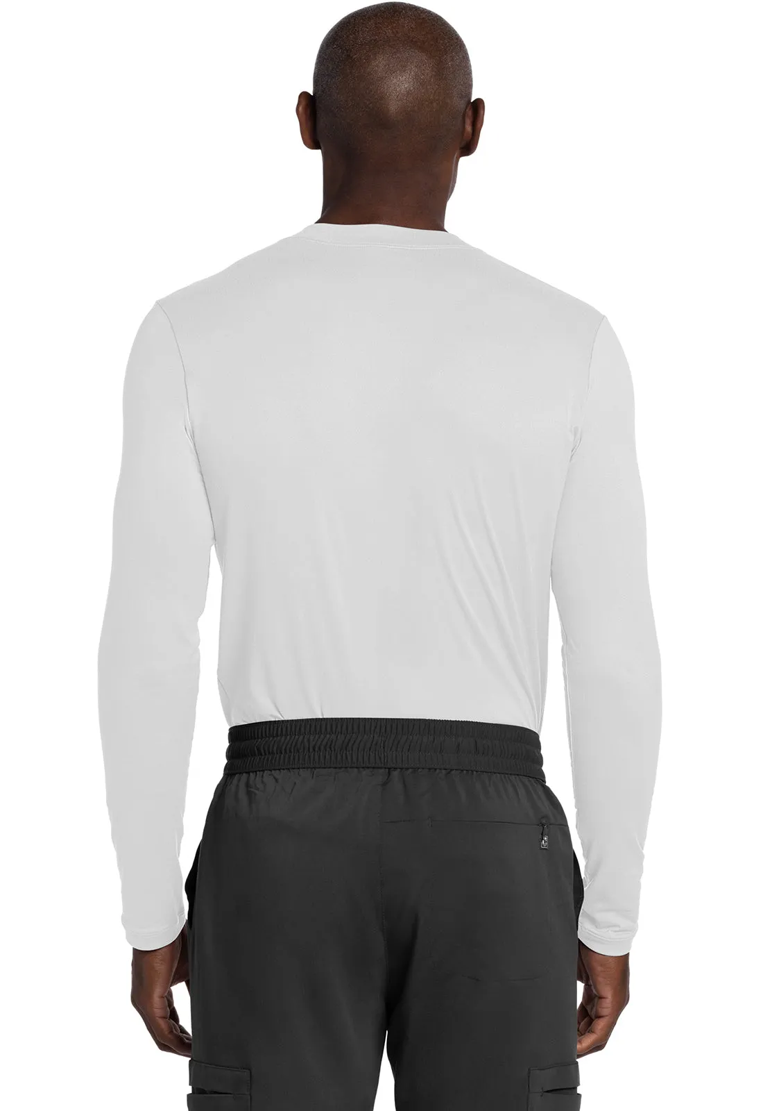 Basics CK807 Men's Long Sleeve Underscrub Knit Tee White