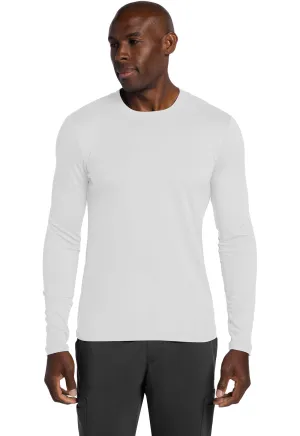Basics CK807 Men's Long Sleeve Underscrub Knit Tee White
