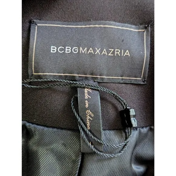 BCBGMAXAZRIA! LUXE DUSTER JACKET, ZIPPER CONVERTS TO CROPPED! FAUX LEATHER! SZ L