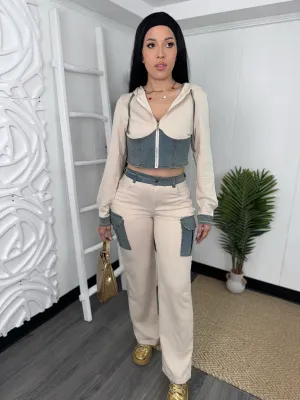 Beige Jean Set | Chic & Versatile Women’s Outfit (C81)