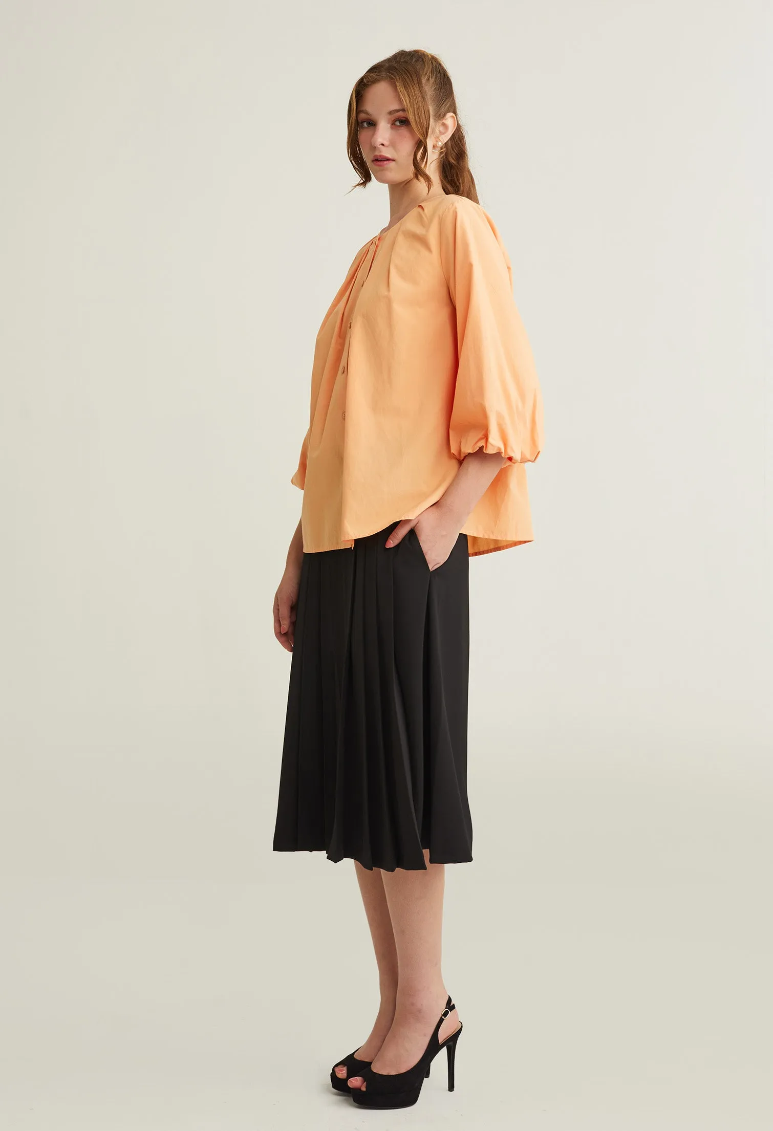 Bell Cuff Button Down  À La Mode Top