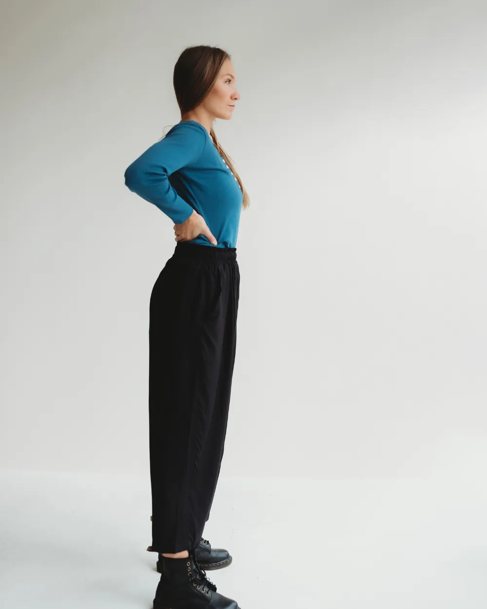 Betty Black Drape Trousers