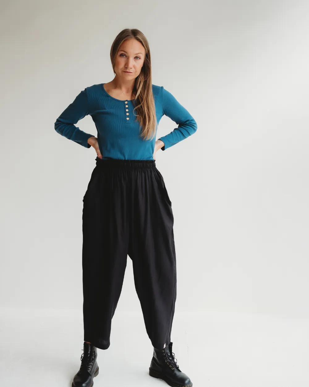 Betty Black Drape Trousers