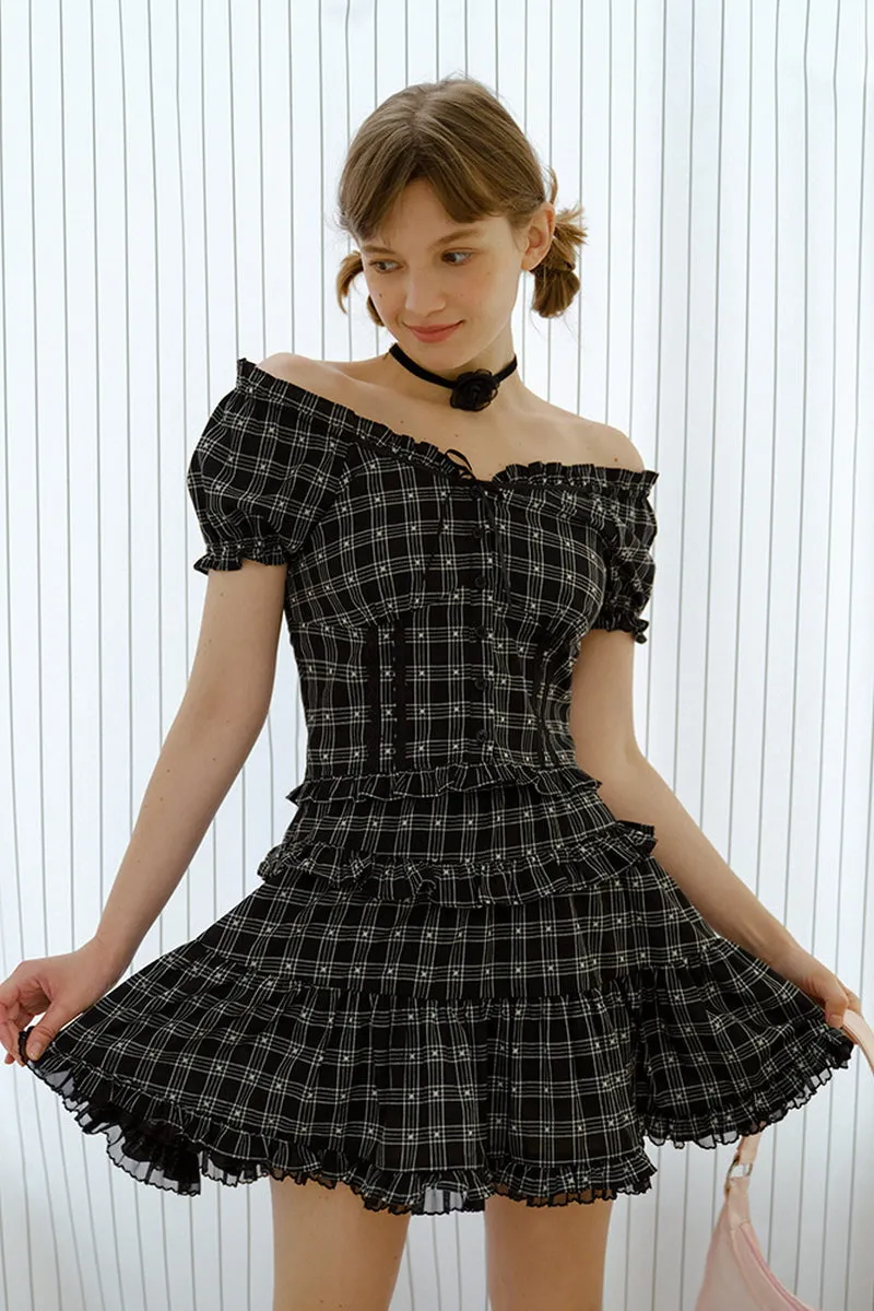 Black & White Plaid Top / Skirt
