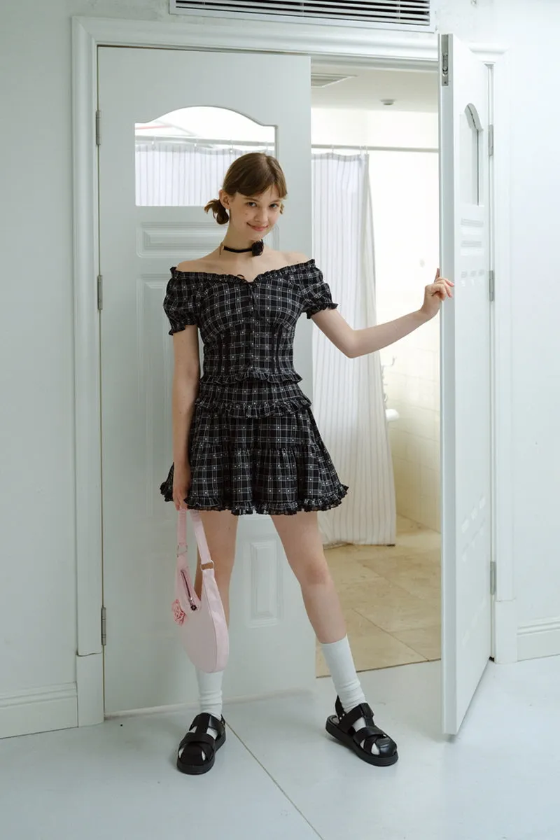 Black & White Plaid Top / Skirt