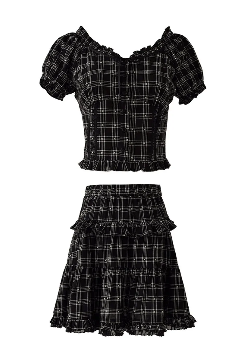 Black & White Plaid Top / Skirt