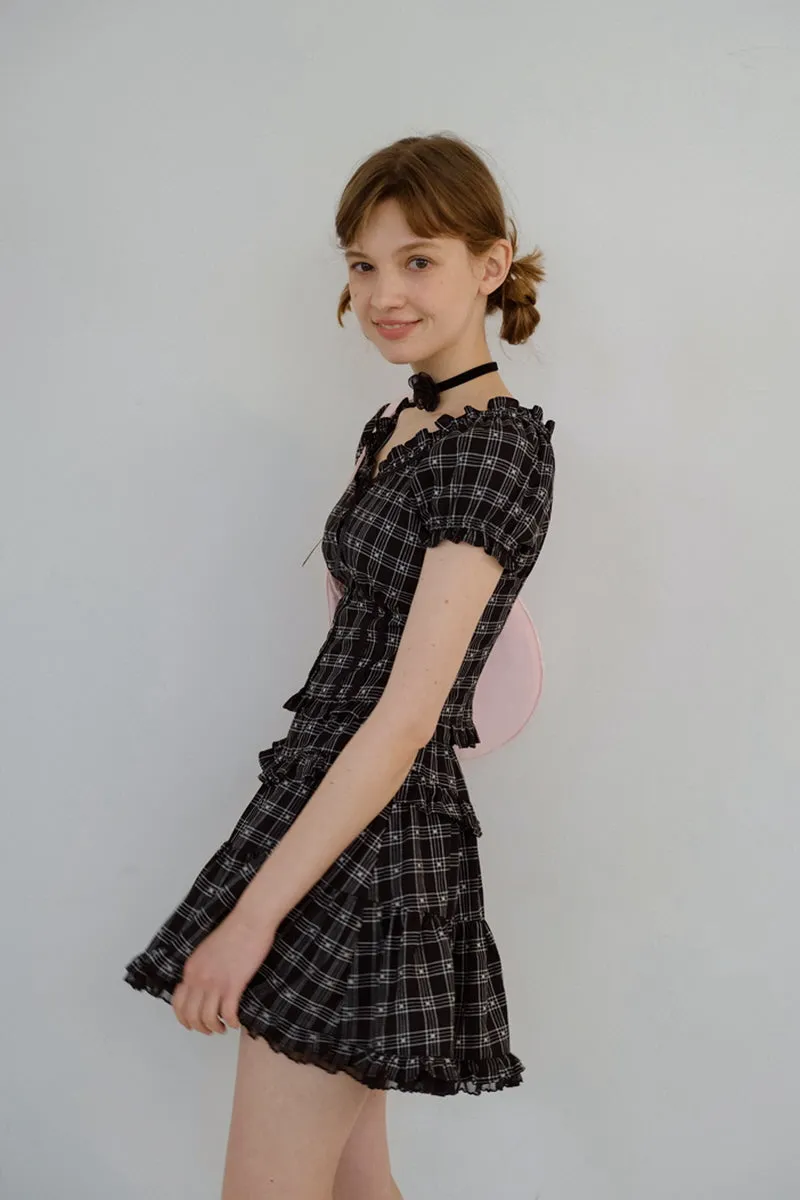 Black & White Plaid Top / Skirt