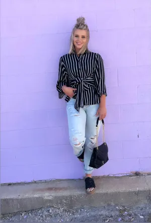 Black & White Striped Top