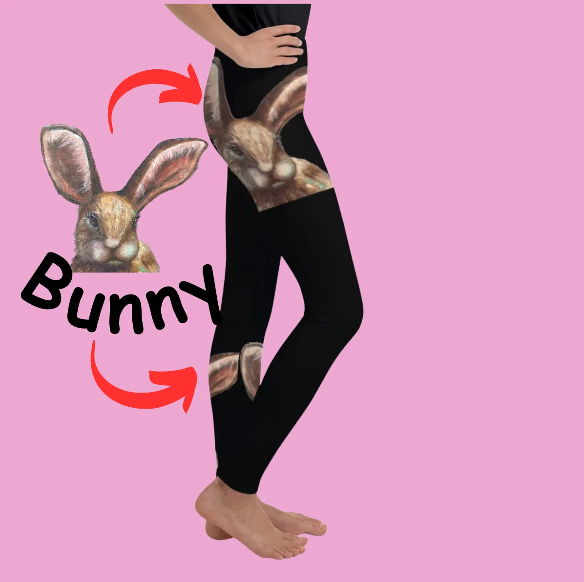 Black Bunny Girls Leggings