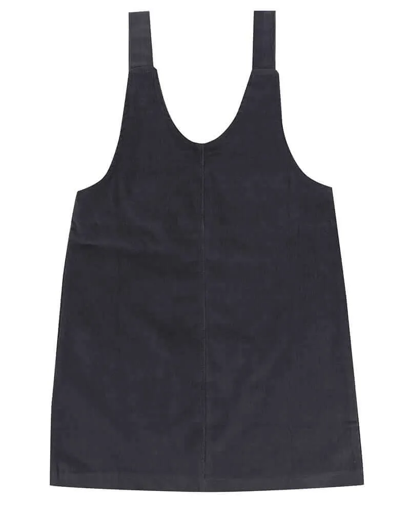 Black Corduroy Pinafore Dress