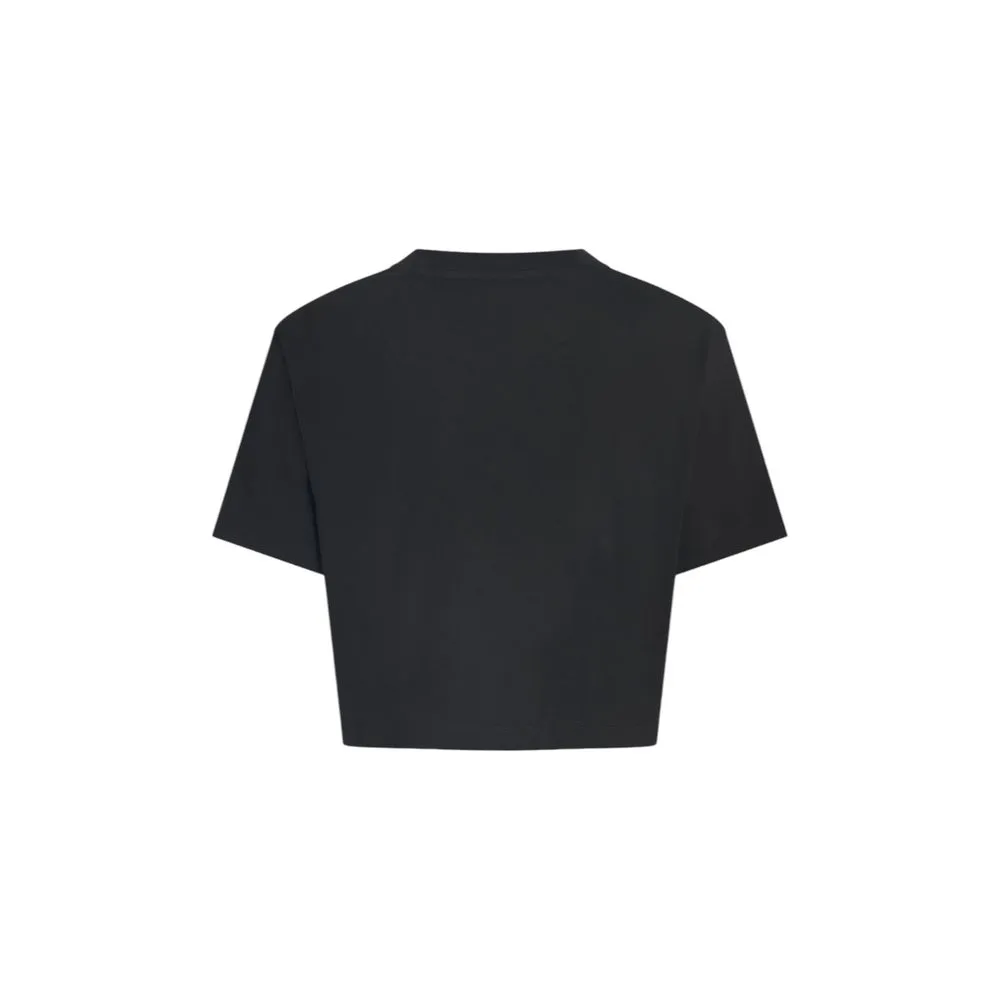 Black Cotton Rigenerato Tops & T-Shirt