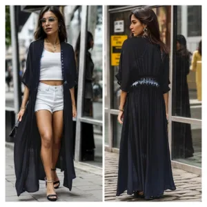 Black Lace Open Front Cardigan