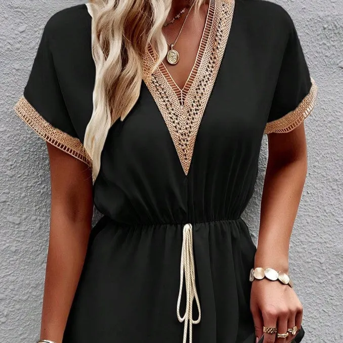 Black Mini Boho Dress