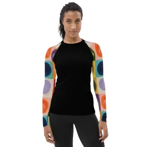 Black Rash Guard "Circles" Sleeves