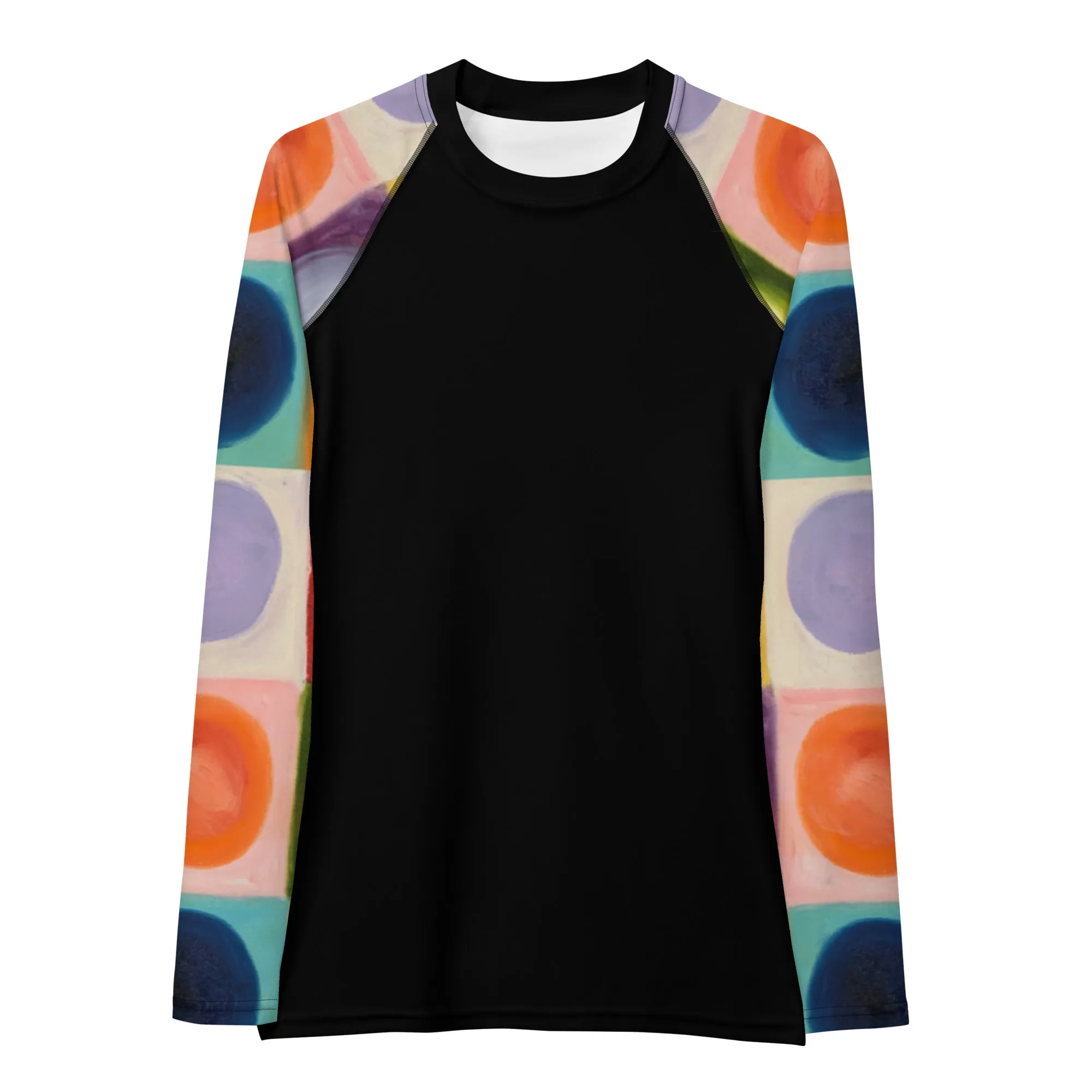 Black Rash Guard "Circles" Sleeves