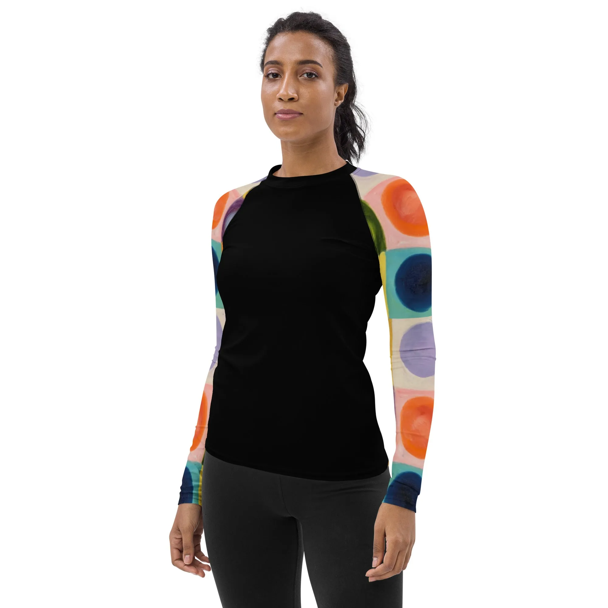 Black Rash Guard "Circles" Sleeves