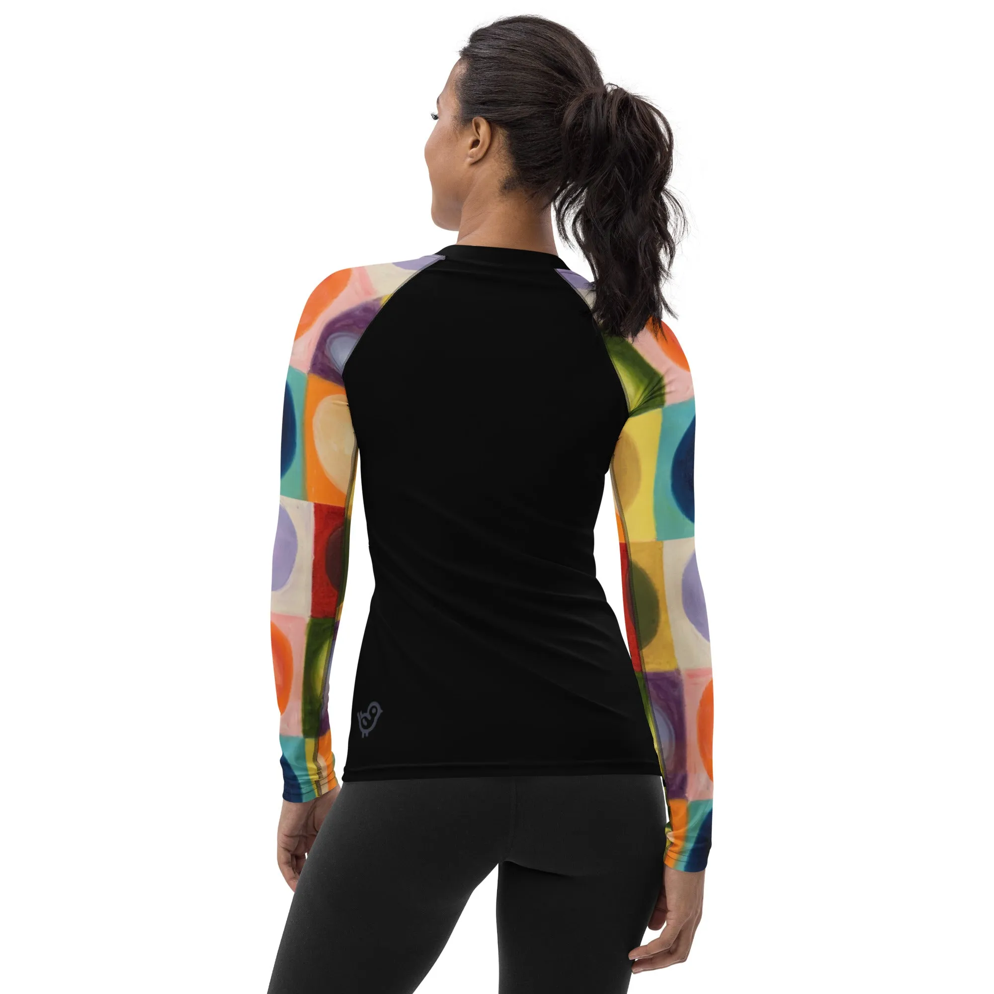 Black Rash Guard "Circles" Sleeves