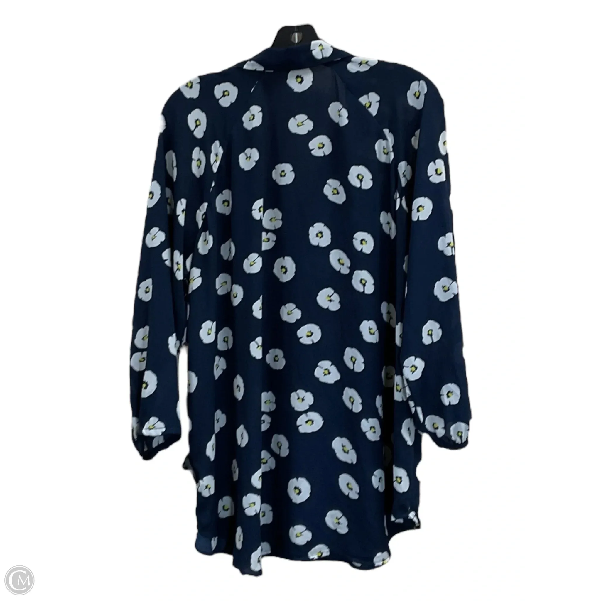Blouse Long Sleeve By Cabi In Navy, Size: M