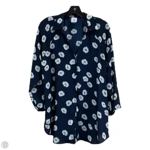Blouse Long Sleeve By Cabi In Navy, Size: M