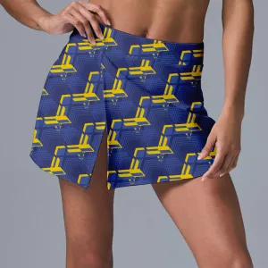 Blue & Yellow Geometric Skirt